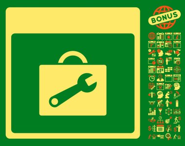 Araç kutusu takvim sayfa düz vektör simgesi Bonus ile