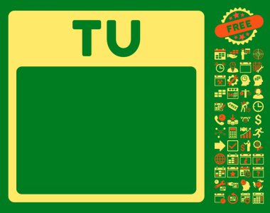 Salı Bonus ile sayfa düz vektör simge takvim