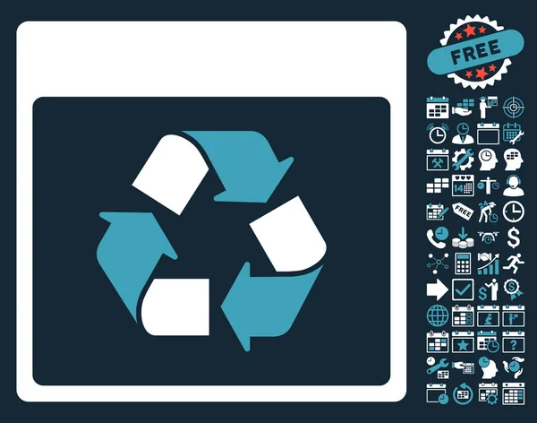 Page de calendrier de recyclage Icône vectorielle plate avec bonus — Image vectorielle