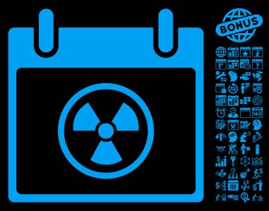 Atomik takvim gün düz vektör simge Bonus ile