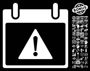 Uyarı takvim gün düz vektör simgesi Bonus ile