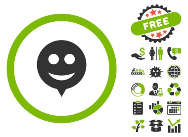 İpucu düz glif simgesi Bonus ile gülümse