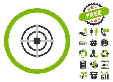 Hedef amaç düz glif simgesini Bonus ile