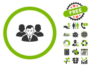 Bonus ile takım düz glif simgesi