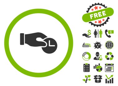 Zaman özellikler düz glif simgesini Bonus ile