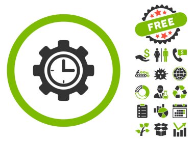 Bonus ile zaman kurulum düz glif simgesi