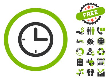 Bonus ile zaman düz glif simgesi