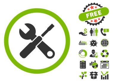 Araçlar düz glif simgesi Bonus ile