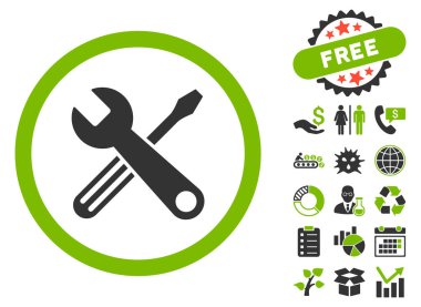 Araçlar düz glif simgesi Bonus ile