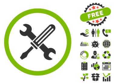 Araçlar düz glif simgesi Bonus ile