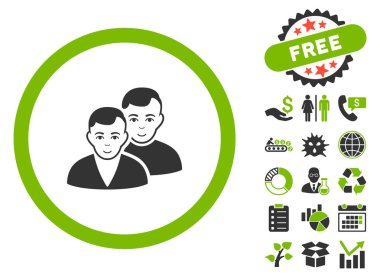 Bonus ile kullanıcılar düz glif simgesi