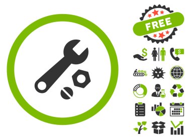 Bonus anahtarı ve fındık düz glif simgesiyle