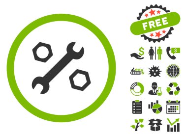 Bonus anahtarı ve fındık düz glif simgesiyle