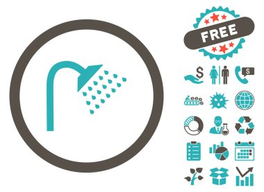 Bonus ile duş düz glif simgesi