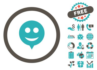 İpucu düz glif simgesi Bonus ile gülümse