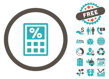 Bonus ile vergi hesap makinesi düz glif simgesi