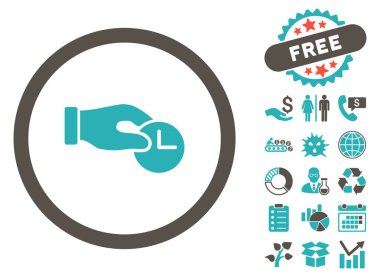 Zaman özellikler düz glif simgesini Bonus ile