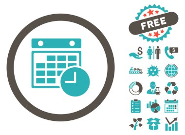 Saat tablo düz glif simgesini Bonus ile