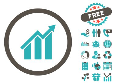 Trend grafik düz glif simgesini Bonus ile
