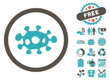 Bonus ile virüs düz glif simgesi