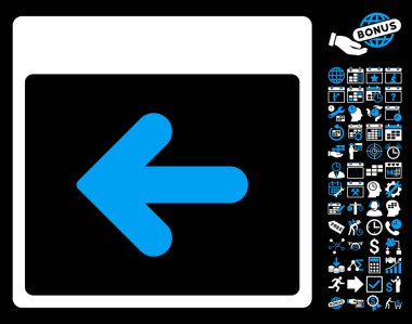 Önceki takvim gün düz vektör simge Bonus ile