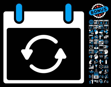 Takvim gün düz vektör simge Bonus ile yenileme