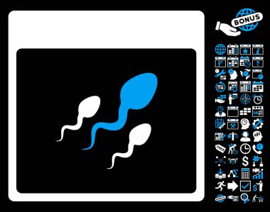 Spermatozoids Bonus ile sayfa düz vektör simge takvim