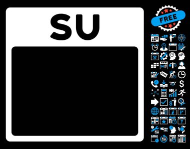 Pazar Bonus ile sayfa düz vektör simge takvim