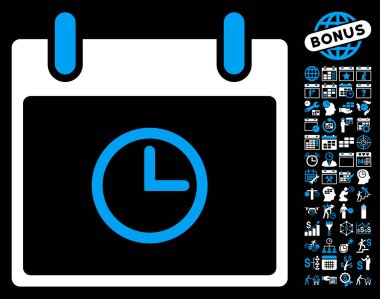 Saat takvim gün düz vektör simge Bonus ile