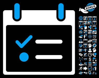 Yapılacaklar listesi takvim gün düz vektör simge Bonus ile