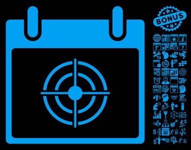 Bullseye takvim gün düz vektör simge Bonus ile