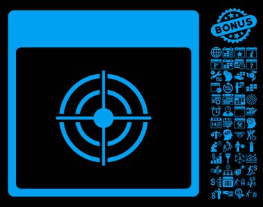 Bullseye takvim sayfa düz vektör simge Bonus ile