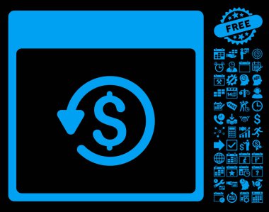 Bonus ile ters ibraz takvim sayfa düz vektör simgesi