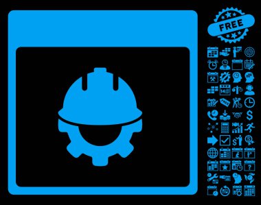 Bonus ile Geliştirme takvim sayfa düz vektör simgesi