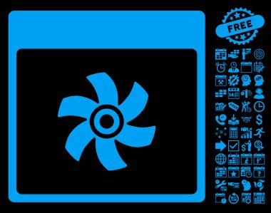 Bonus ile fan takvim sayfa düz vektör simgesi