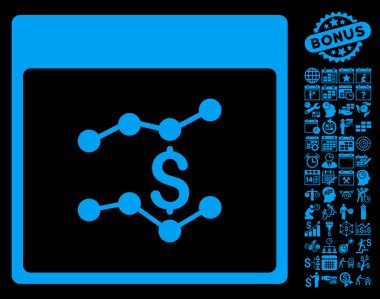 Mali çizelgeleri ile Bonus sayfa düz vektör simge takvim