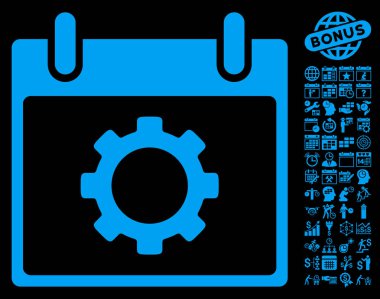 Vites seçenekleri takvim gün düz vektör simgesi Bonus ile