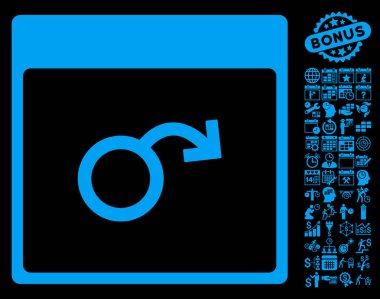 İktidarsızlık takvim sayfa düz vektör simge Bonus ile