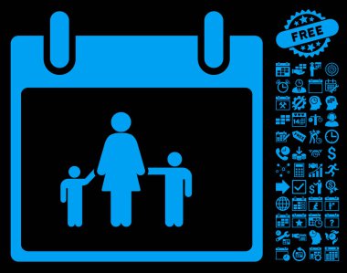 Bonus ile anne takvim günü düz vektör simgesi