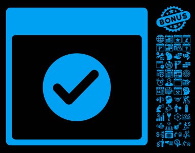 Ok takvim gün düz vektör simge Bonus ile