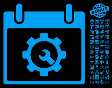 Seçenekleri araçlar takvim gün düz vektör simgesi Bonus ile