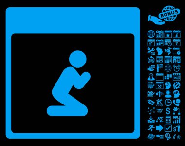 Kişi takvim sayfa düz vektör simge Bonus ile dua