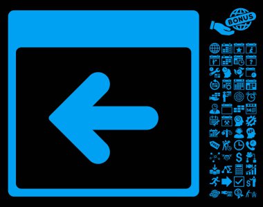 Önceki takvim gün düz vektör simge Bonus ile