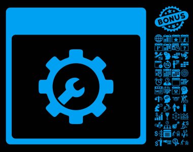 Araçlar takvim sayfa düz vektör simgesi Bonus ile kurulum