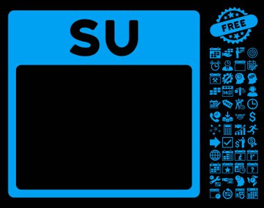 Pazar Bonus ile sayfa düz vektör simge takvim