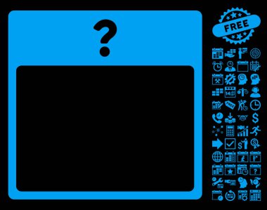 Bonus ile bilinmeyen gün takvim sayfa düz vektör simgesi