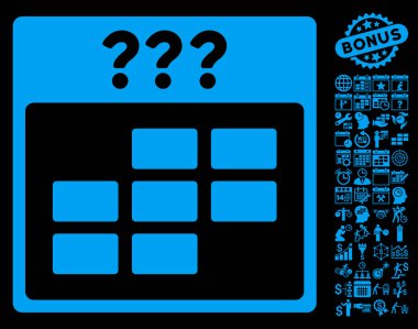 Bonus ile bilinmeyen ay takvimi kılavuz düz vektör simgesi