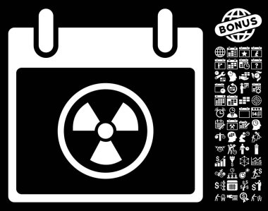 Atomik takvim gün düz vektör simge Bonus ile