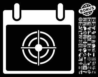 Bullseye takvim gün düz vektör simge Bonus ile