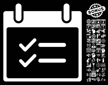 Öğeleri takvim gün düz vektör simge Bonus ile kontrol